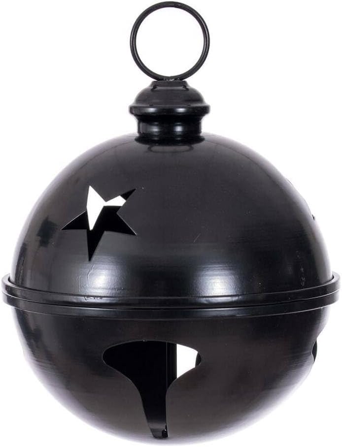 Vickerman 739211-Adorno de árbol de Navidad de campana de hierro negro de 10 pulgadas (RAA231017)