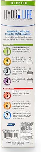 Miniatura 5 de Hydro Life 52101 HL-170 repuesto de filtro de agua para instalar debajo de la cubierta, para control de calidad