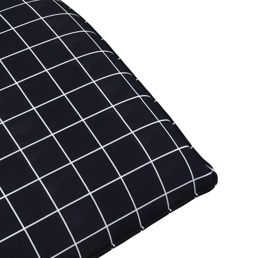 Składany leżak ogrodowy z 5 pozycjami, tkanina Oxford, wzór karo, czarny, 175 x 54 x 8,5 cm, do 110 kg, do rekreacji na świeżym powietrzu
