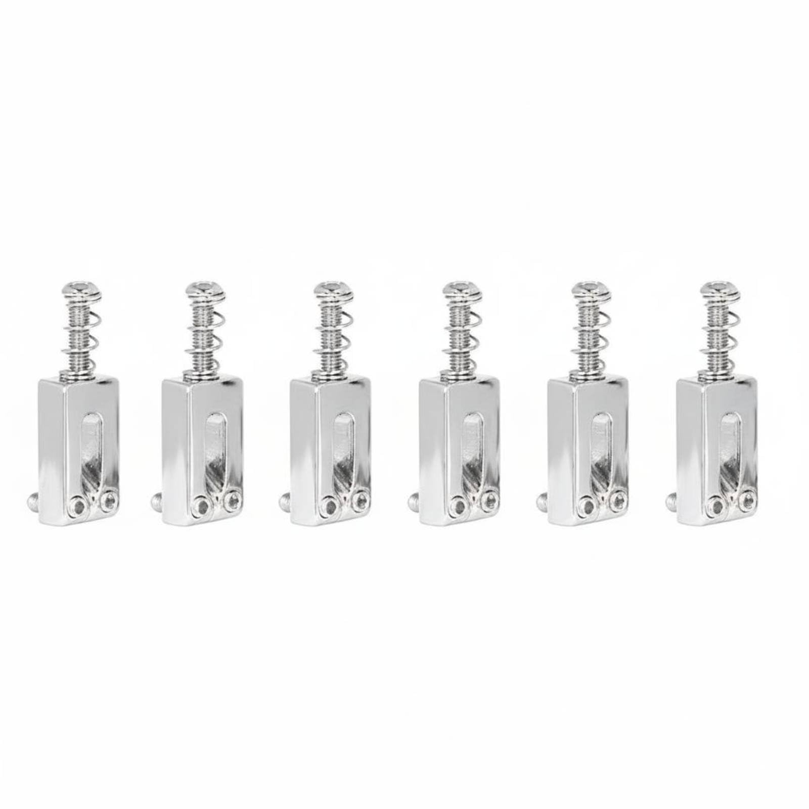PEXORVA 6 Pieces Precision Adjustment ST Guitar Saddles Stainless Steel Electric Guitar Bridge Saddles Improved Sustain String Saddle Set Eliminates Fret Buzz for Guitarists, Luthiers, Silver|Mus-image-4