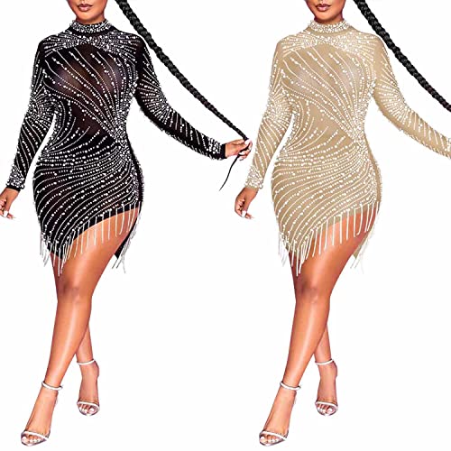 Women Sexy Birthday Dress Hot Drilling Process Sexy Dress Party Club Night Dress……3