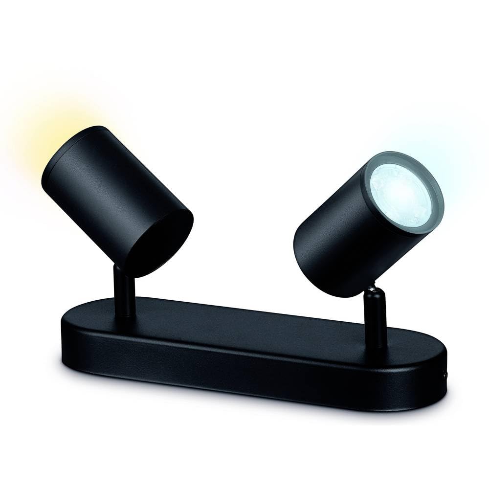WiZ Spots LED connecté Wi-Fi IMAGEO noir 2x5W, 2700-6500K, Nuances de Blanc, fonctionne avec Alexa, Google Assistant et Apple HomeKit