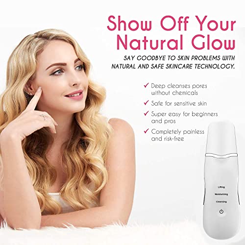 Veentus Ultrasonic Shovel Machine for Facial Skin Scrubber Lifting Moisturizing & Cleansing Skin Dirt Blackhead Remover Peeling Tool,Pore and Exfoliator, Comedone Extractor... - Image 2