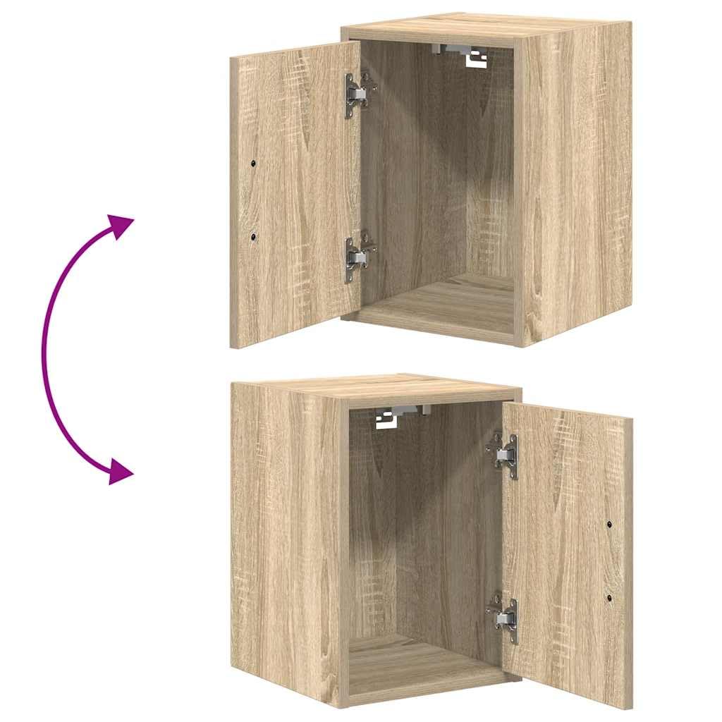 2er Set Garagen-Wandschränke in Sonoma-Eiche, Hängeschrank für Werkzeug & Zubehör, Werkstattschrank aus Holzwerkstoff, 30x30x41 cm, Wandmontage für Werkstatt, Keller & Büro