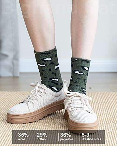 Image of IIG 3-5 Pairs Womens Super Thick Warm Winter Crew Socks Cute Fashion Knit Cozy Socks Gifts for Women