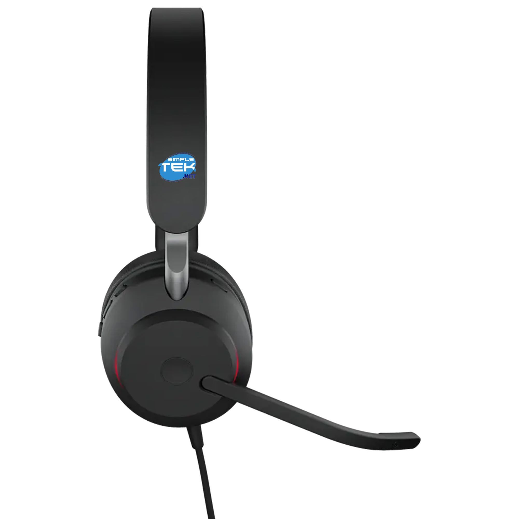 SIMPLETEK - Przewodowe słuchawki MS USB-C stereo do Call Center, biura i ujednoliconej komunikacji - HD Audio