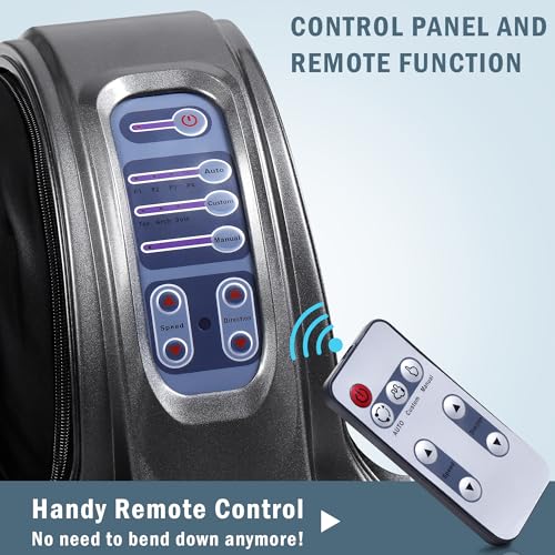 Image of H&B Luxuries Shiatsu Foot Massager Machine with Remote Controller, Kneading and Rolling Home Massagers for Feet, Ankle, Calf, Leg, Ideal for Men, Women, Father, Mom Parents and The Elderly, Gray