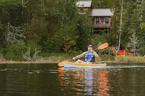 Image of Pelican- Standard Kayak Paddle - Aluminum Shaft and a Durable Polypropylene Blade - 0 /65 Blade Angle - with Drip Ring