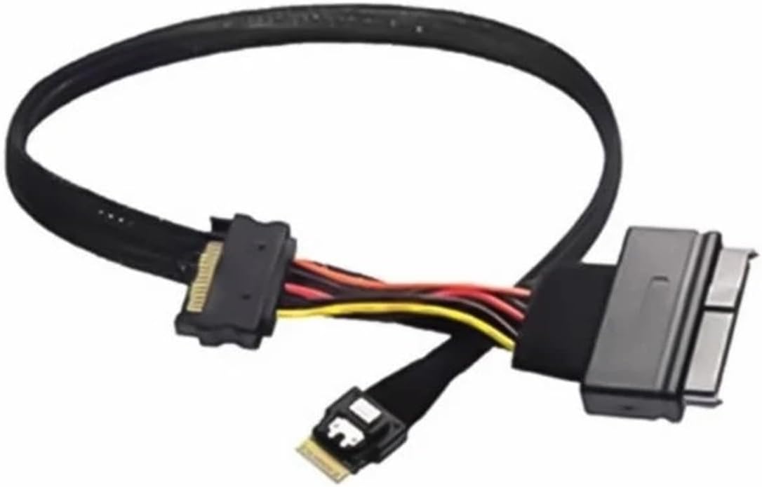 Slimline SFF-8654 4i Male to SFF8639 U2U3 2Mode SSDs Cable with 15Pin Power 0XLA