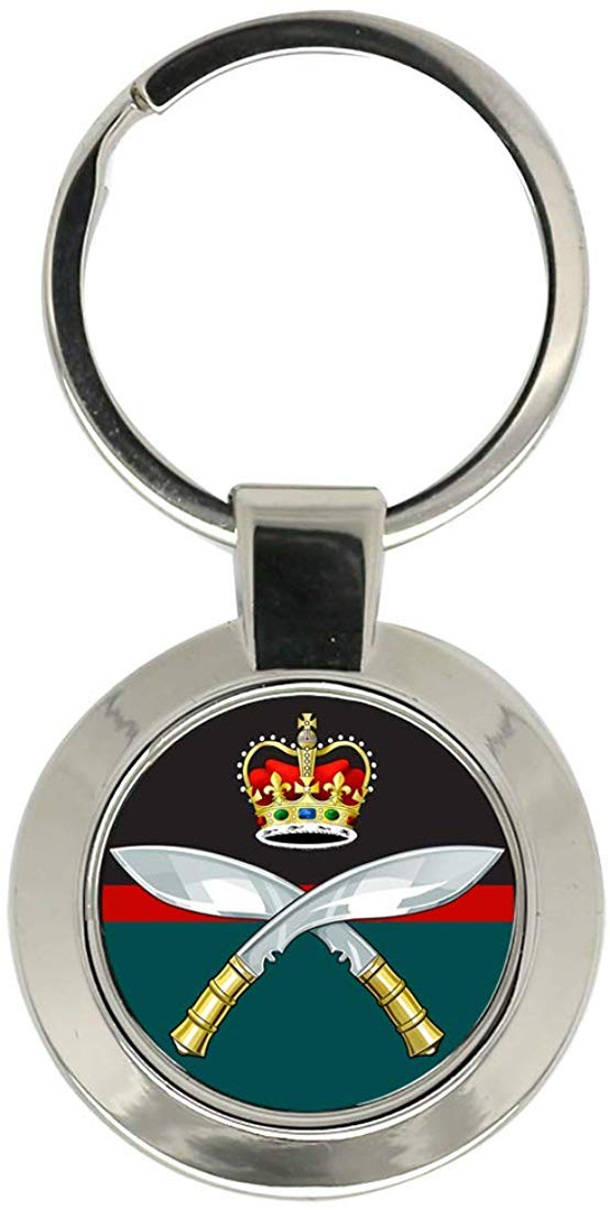 Giftshop Uk Unisex Silver Coloured Metal Royal Gurkha Rifles, British Army Key Ring