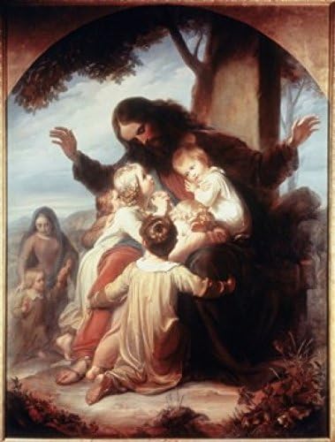 Posterazzi Jesús y los niños Hugo Vogel (1855-1920 alemán) Póster impreso, (24 x 36)