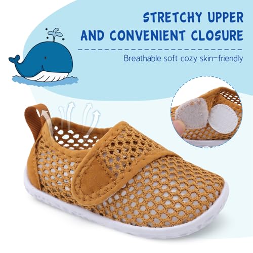 Image of LeIsfIt Toddler Water Shoes Boys Girls Barefoot Aqua Socks Kids Breathable Quick-Dry Swim Shoes for Beach Pool Surf