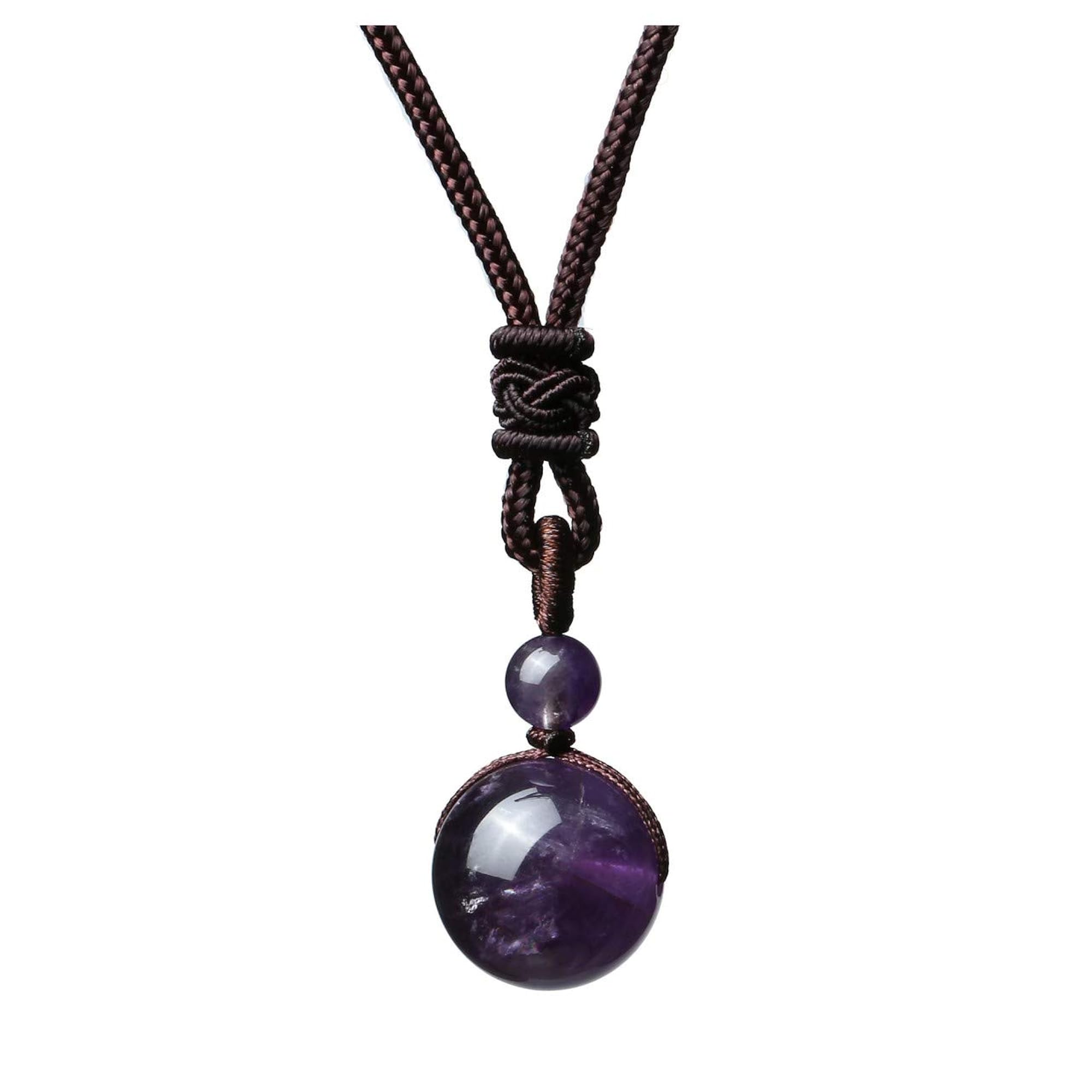Unisex Natural Black Obsidian Rainbow Eyes Stone Pendant Necklace