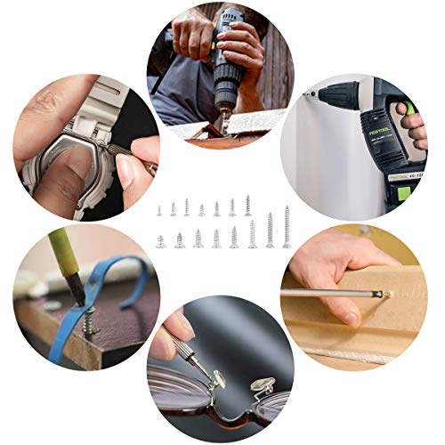 Loscrew 620 Stück Kreuzschlitz-Blechschrauben-Kit M2, M3, M4, 15 Größen von 304-Edelstahl-Senkkopfschrauben, für… – Bild 7