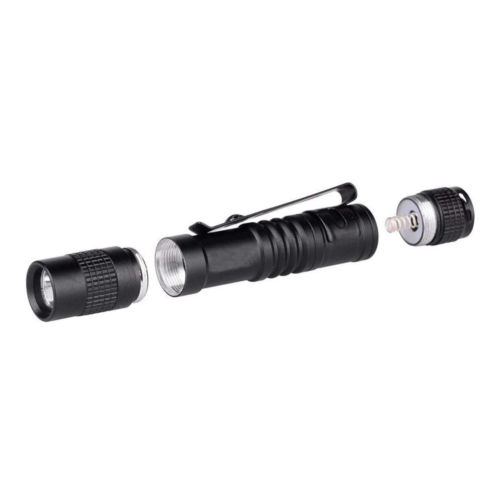 Baglaum 6X Flashlight Pen Torch Super Small Mini AAA XPE-R3 LED Lamp Belt Clip Light with, Black