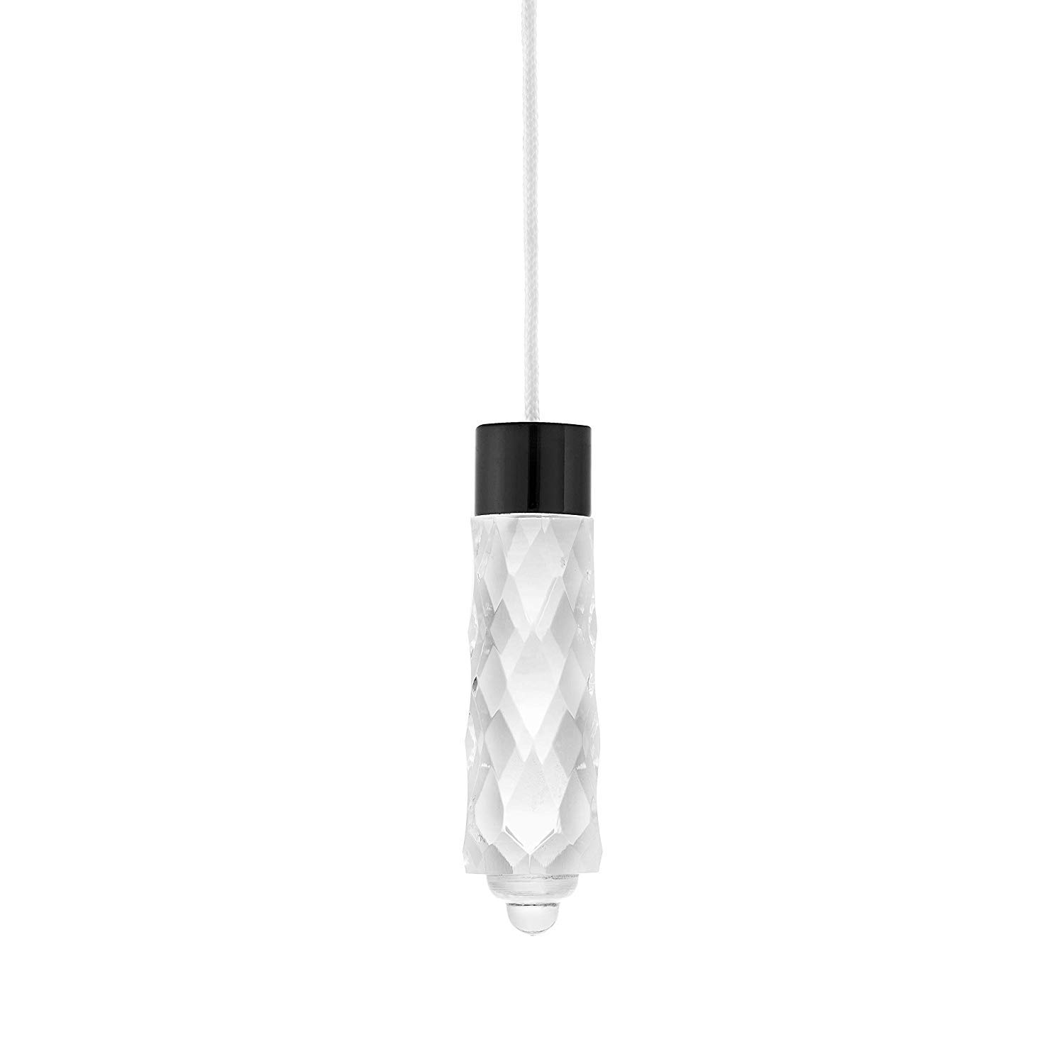 Penbrice Interiors Black Nickel Glass Light Cord Pull 7Cm With Cord - Blind Acorn Acrylic Drop Weight