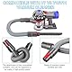 4-Teiliges Set Staubsauger Zubehör für Dyson, Schlauch Verlängerung + Flexible Fugendüse + 2 Adapter Zubehör, Passend für Dyson Staubsauger V7V8V10V11V15, für Die Reinigung Von Ecken und Lücken