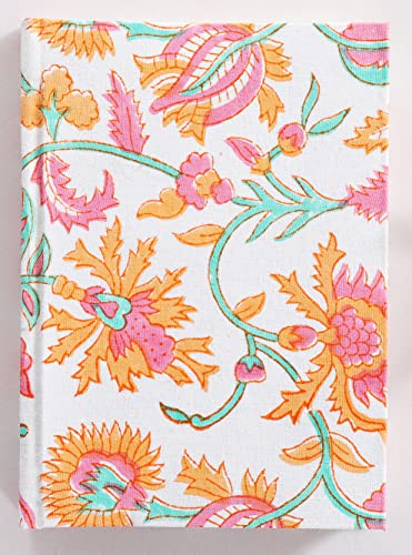 Image of Ravaiyaa - Attitude is everything Hand Block Printed Fabric Journal Handbound Notebook Gifts for Writers Recycled Paper Notebook Diary
