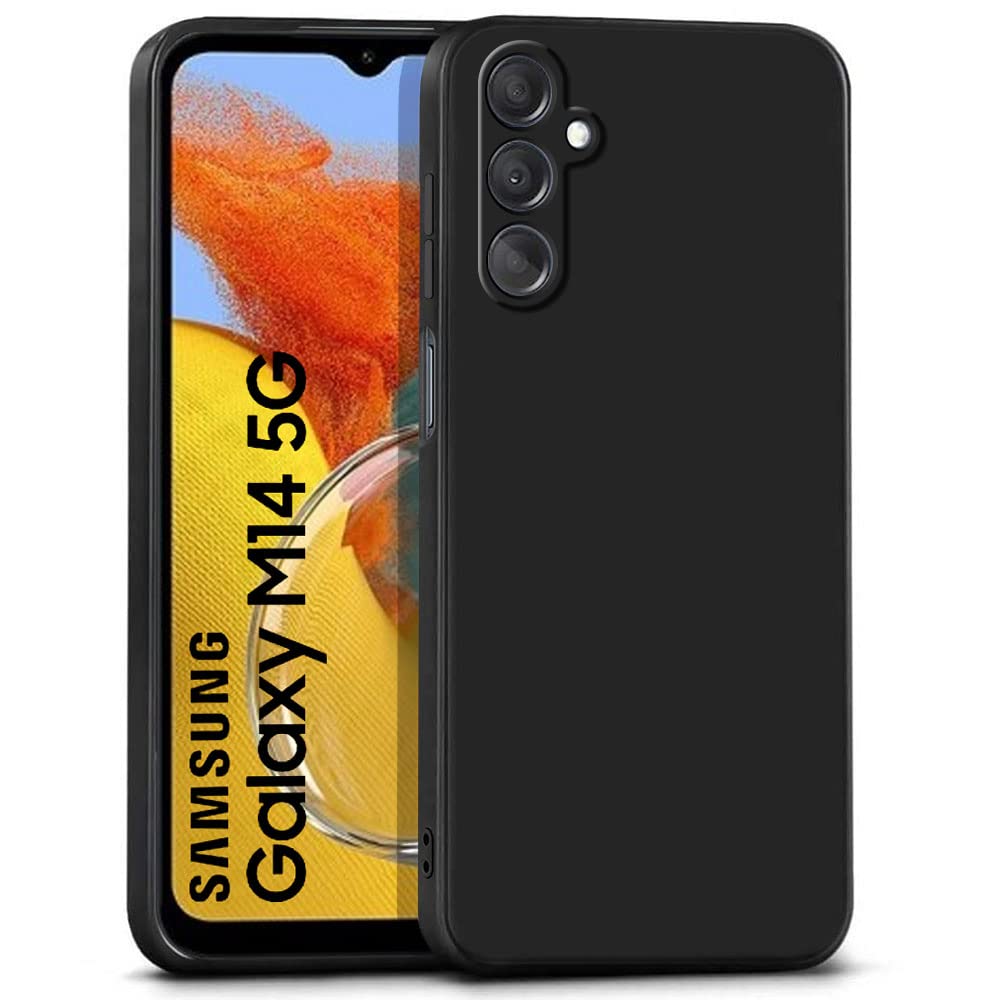 WOW IMAGINE Slim Ultra Soft Rubberised Back Cover for Samsung Galaxy M14 5G | Inner Velvet Micro Fibre Fabric Lining | Matte Silicone Flexible Camera Protection Back Case - Black (B0C2J6G5JK) Amazon Price History, Amazon Price Tracker
