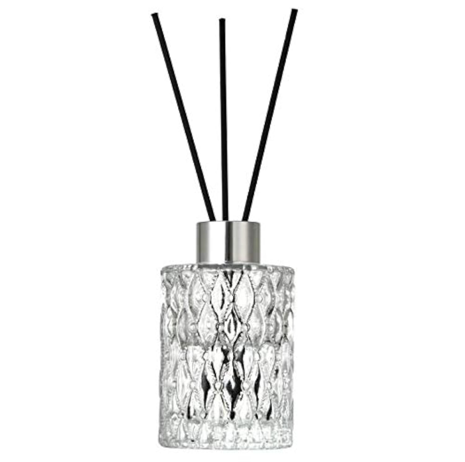 Bottiglie vuote per diffusore di profumo in vetro, per oli essenziali, con 16 bastoncini neri, decorazione minimalista, set da 2 pezzi
