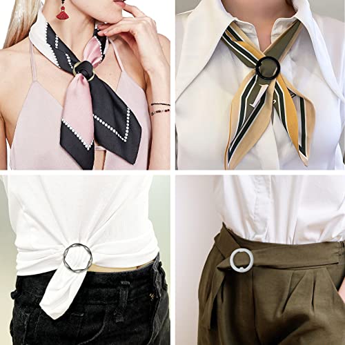 6 pcs scarf ring and slides for scarves t shirt tie clips for women shirt waist cincher clips tightener for loose tshirt clothes scarf buckle
