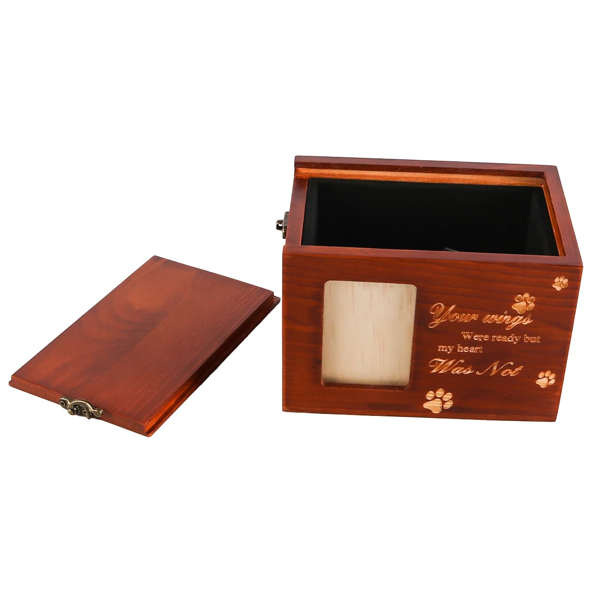 Tiardey Small Urns For Ashes Natural Wood Pet Memorial Keepsake Memorial Box Casket Pet Urn With Photo Frame Dog Cat Ashes Holder Remembrance Wood Color - Image 3