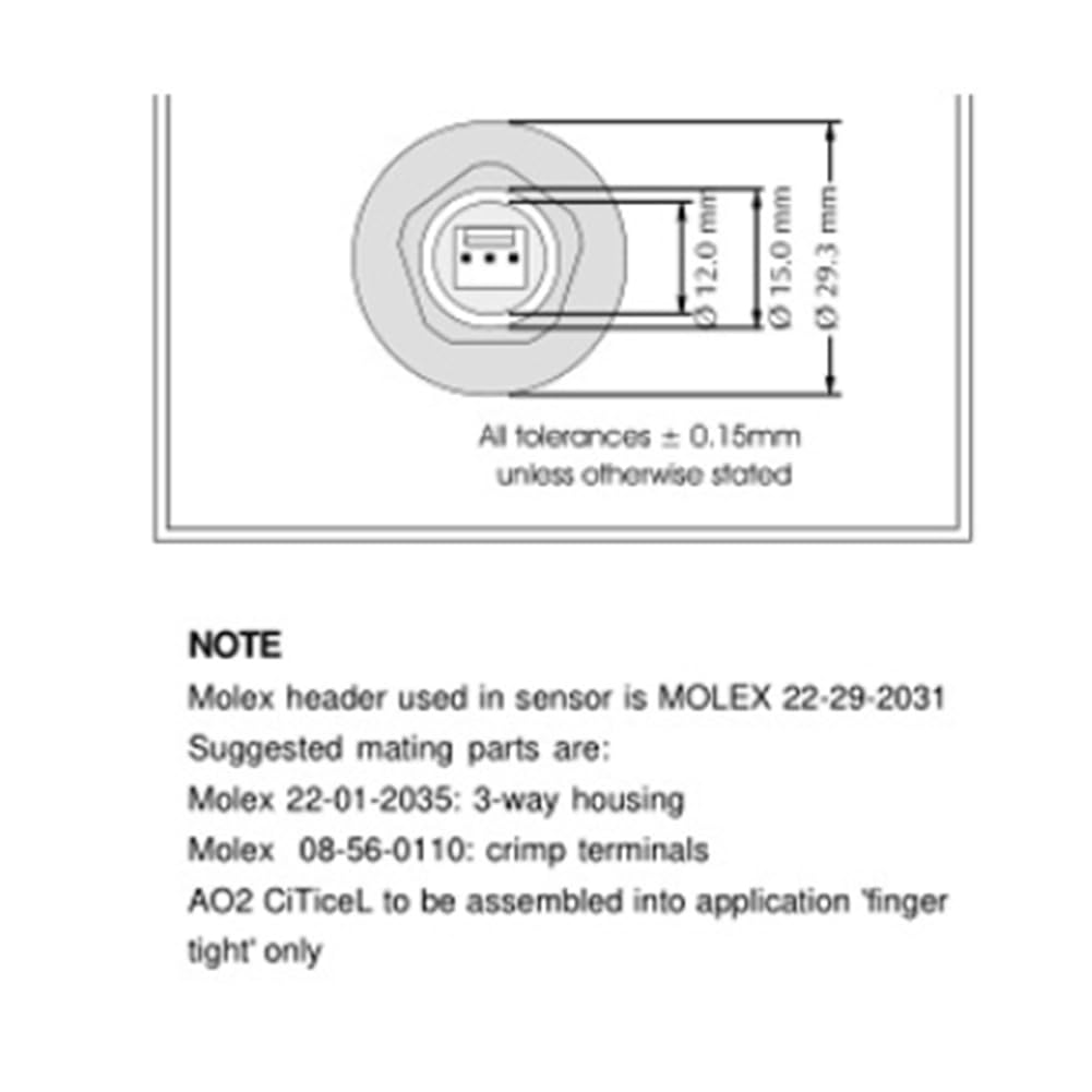 Sensor De OxíGeno AO-02 Detector De Gas Compatible con AO2 AA428-210 AO2PTB-18.10
