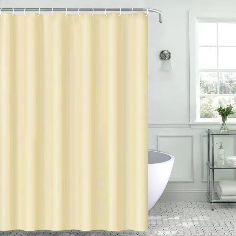 Waterproof Shower Curtain Liner with 3 Magnets - 72x72inch Bathroom Shower Showroom Inner Curtain, Light-Weight & Machine Washable (Beige Yellow, 72x72Inch/178x180cm)