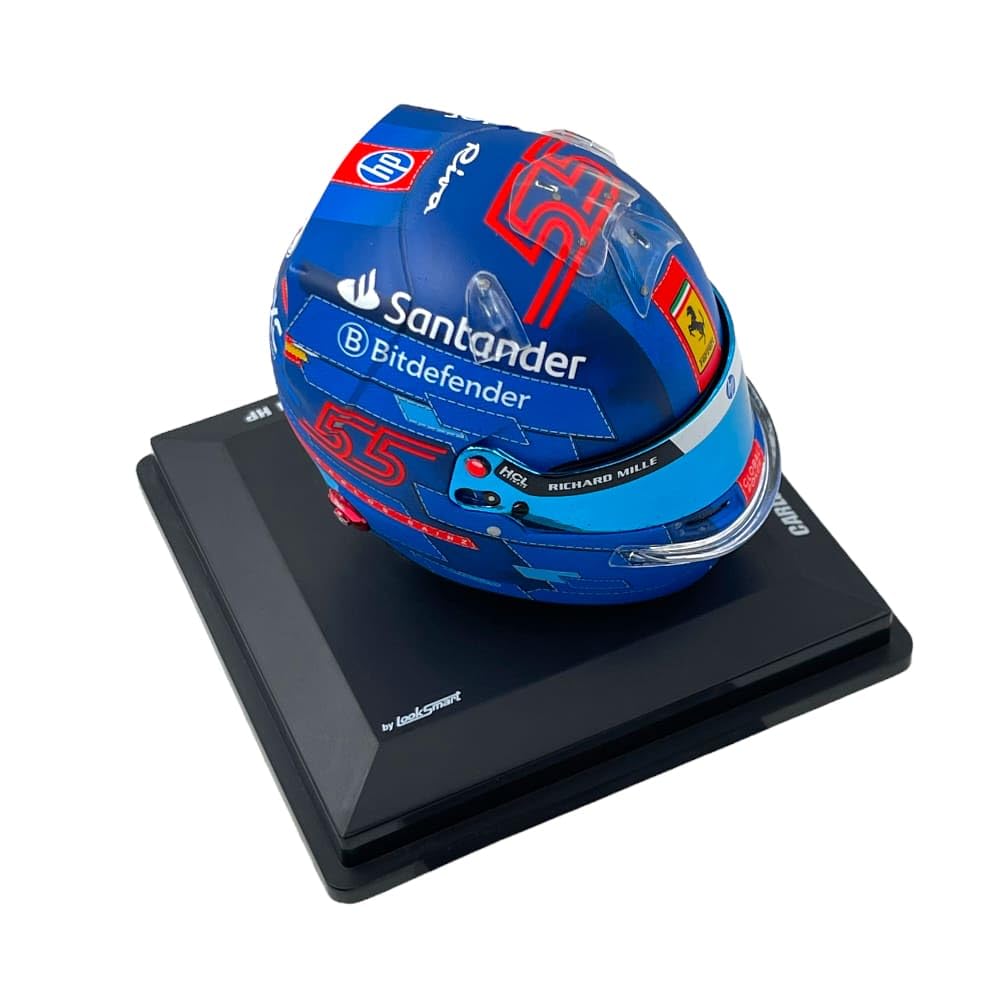 BELL HELMET CASCO HELMET F1 CARLOS SAINZ TEAM FERRARI HP N 55 MIAMI GP 2024 BLUE RED