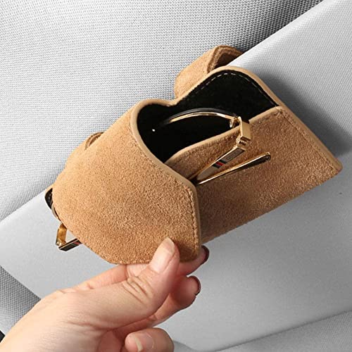 Plgebr Suede Car Glasses Case Auto Sun Visor Glasses Sunglasses Clip Card Ticket Accessories Storage Multi-Function Auto #TOP5