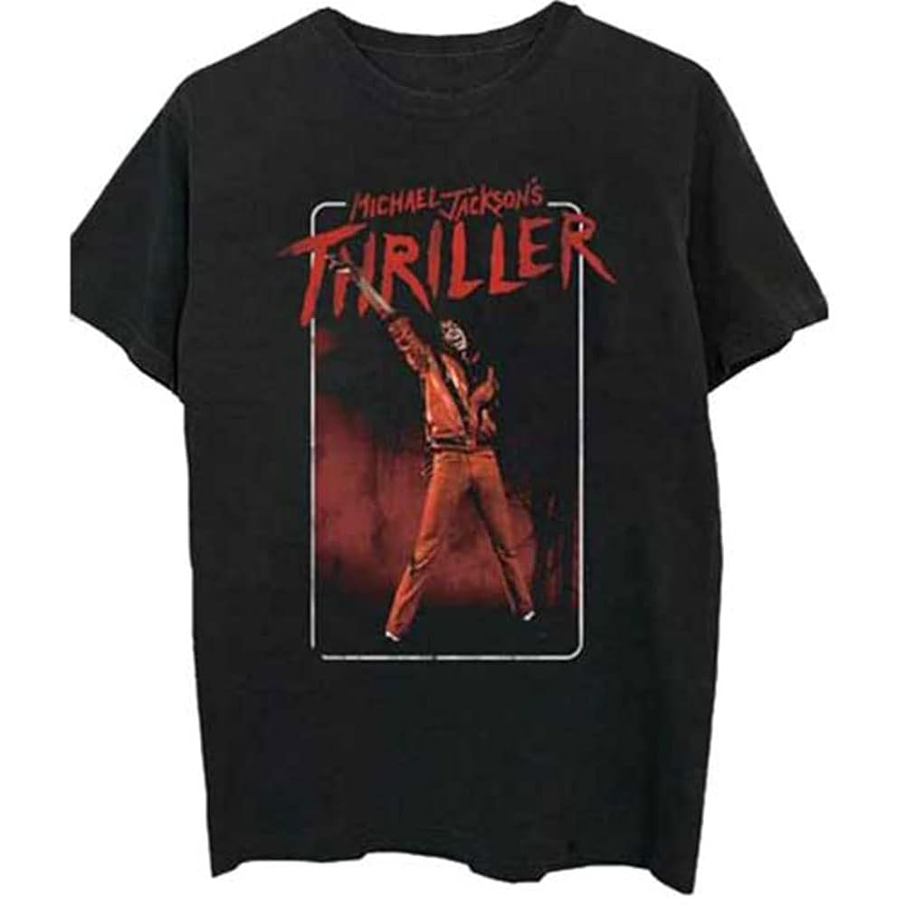 稀少サイズ XXL Michael Jackson Thriller Tシャツ Michael Jackson Thriller T-Shirt Men's Size XS Black Short