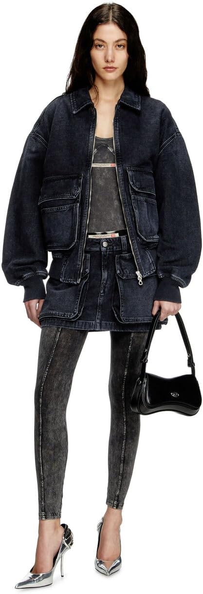 Diesel Unisex Denim Bomber Jacket, D-KRUZ - Image 6