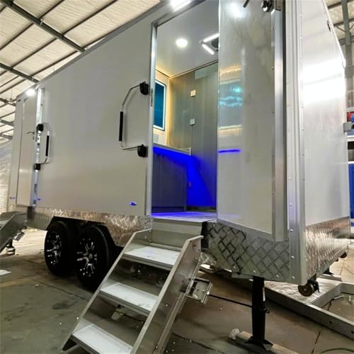 Wedding Toilet Trailer, Elegant Luxury Mobile Restroom with 2 Doors, Customizable Interior and Size Specifications