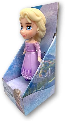 Miniatura 4 de Amarina Empaquetado en caja transparente para regalo, mini muñeca de 3.5 pulgadas, elige entre los 14 personajes de Frozen de estilo (ELSA Lila)