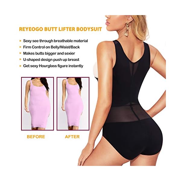 REYEOGO-Shapewear-Bodysuit-for-Women-Tummy-Control-Butt-Lifter-Panty-Hi-Waist-Trainer-Stomach-Body-Shaper-Slimming-Girdles REYEOGO Shapewear Bodysuit for Women Tummy Control Butt Lifter Panty Hi-Waist Trainer Stomach Body Shaper Slimming Girdles Black