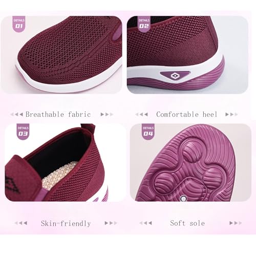 Women's Slip-On Breathable Mesh Sneakers – Lightweight Walking Shoes for Outdoor, Travel, Casual Wear – Comfortable Anti-Slip Loafers for Everyday, All-Day Use3