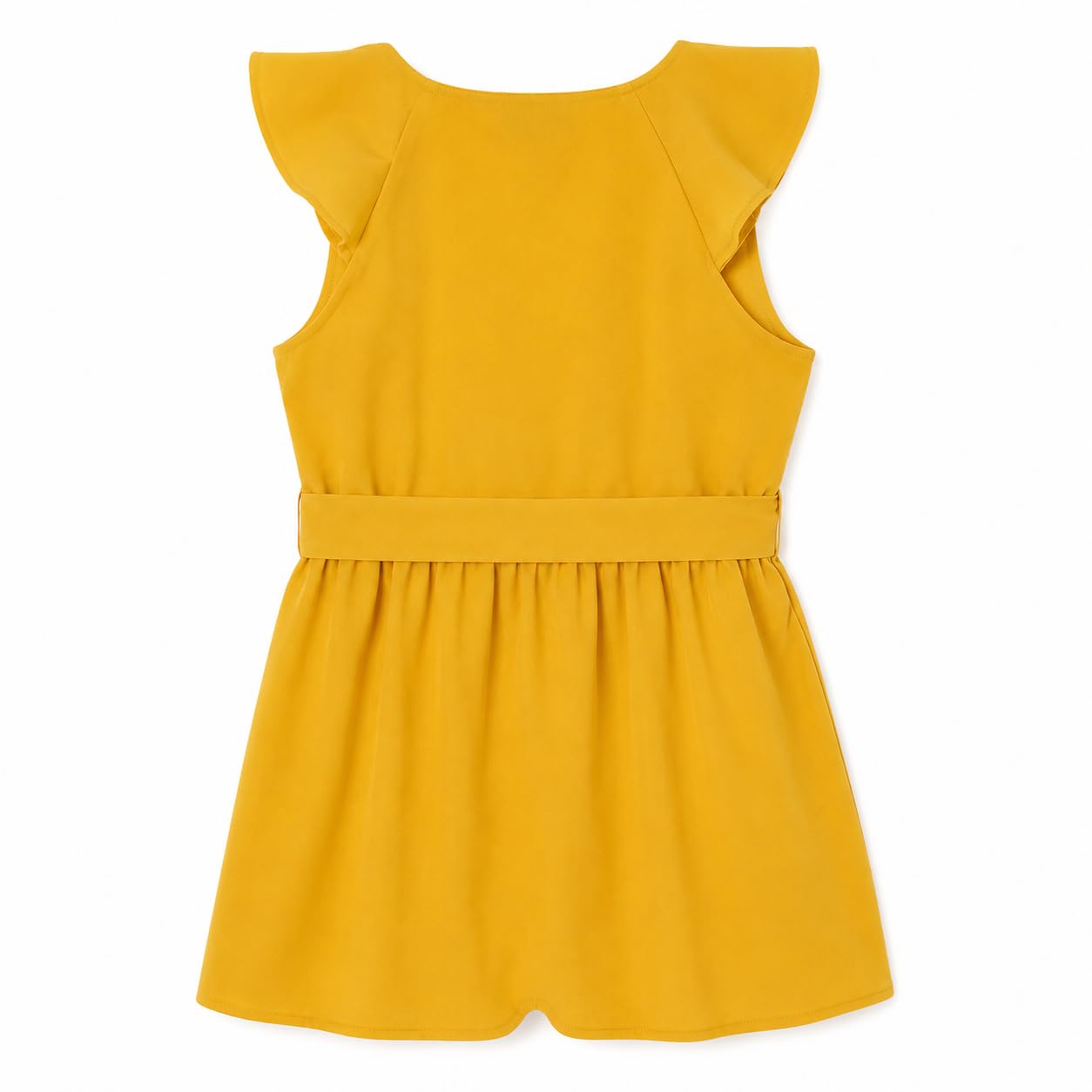 Jumpsuit Schleife mit Rüschen, Sommerkleid für Mädchen, elegantes und frisches gelbes Kleid für Zeremonien, Partys, Urlaub und besondere Anlässe, Modell 6816