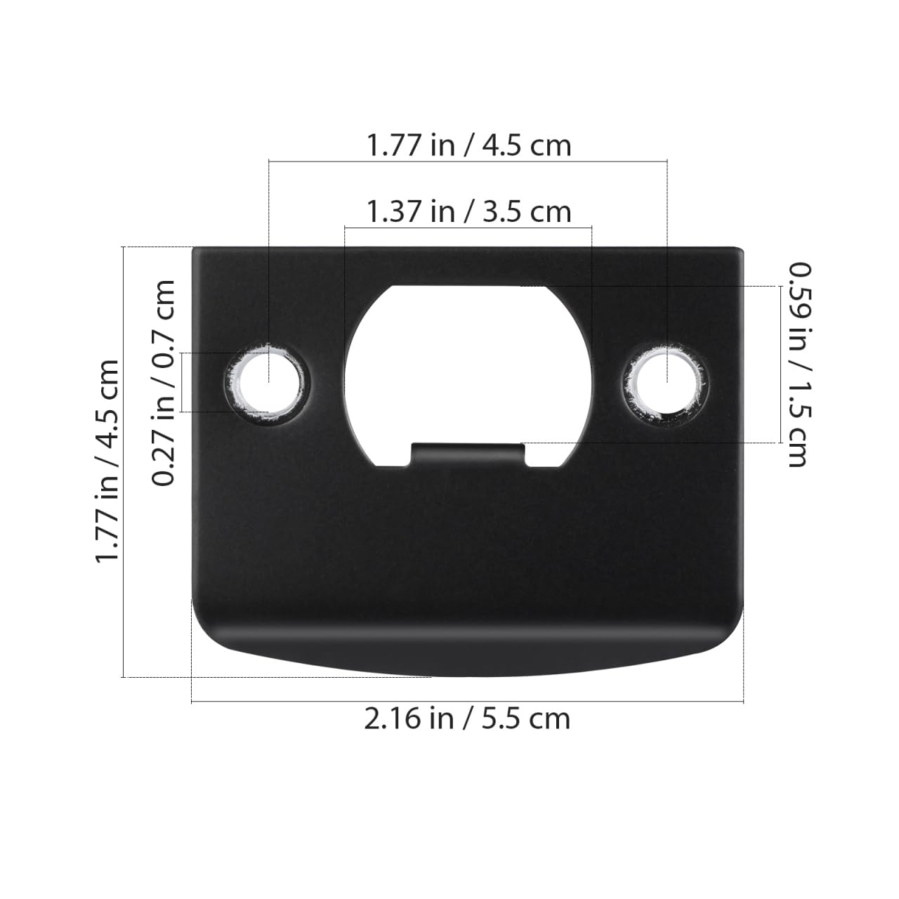 DOITOOL Lot de 20 plaques de gâche de porte noires et noires avec ergots en acier inoxydable, kit de renforcement de porte