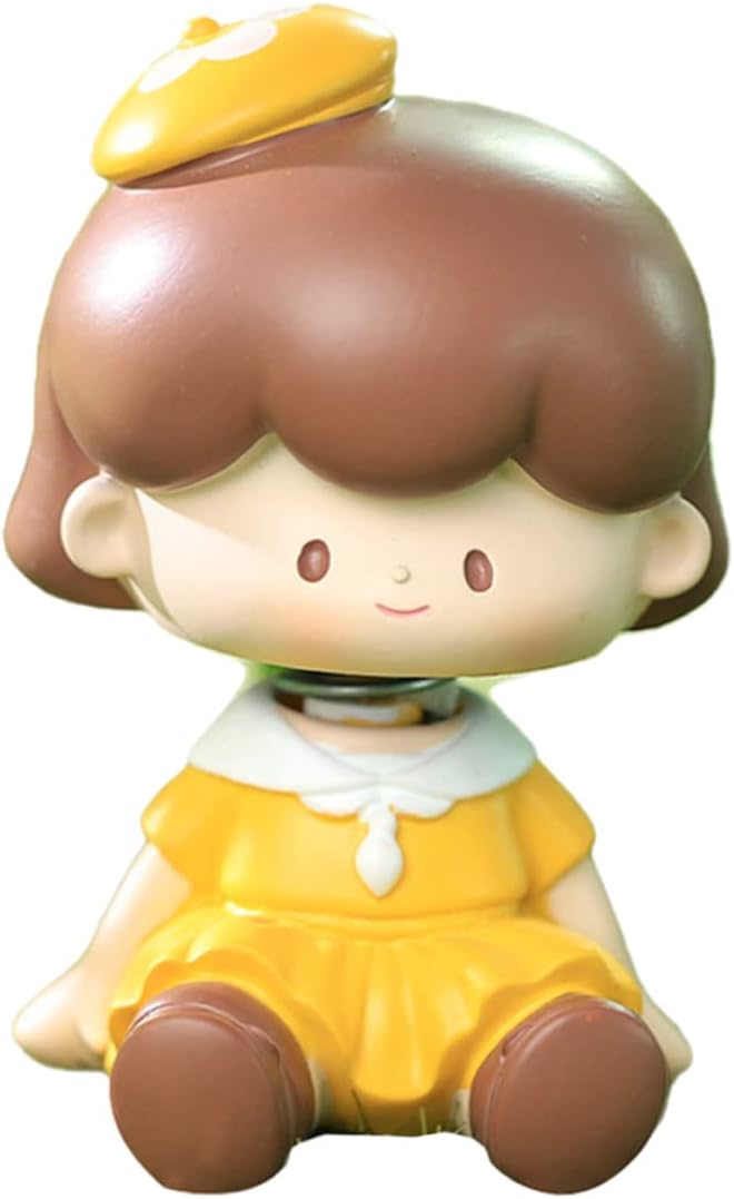 LIFKOME Cute Doll Figurine for Car Desktop Ornament Unique Car Decor for Dashboard