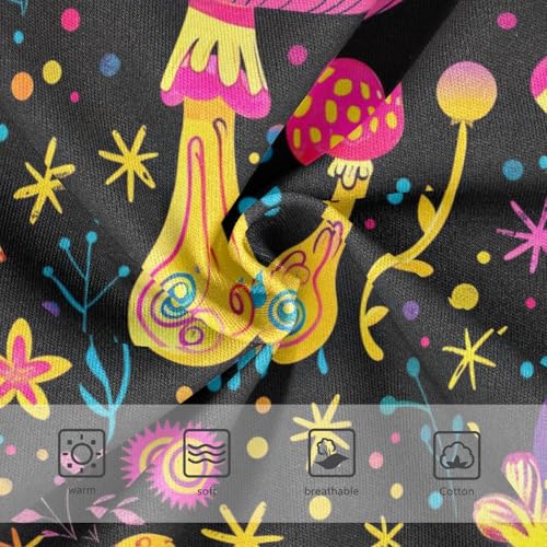 Toddler Briefs, Cute Mushroom Black Cotton Underwear Girls, 2–8 Years3