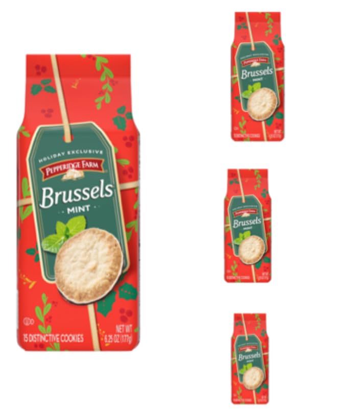 Pepperidge Farm Brussels Mint Bliss Cookies (Pack of 4)