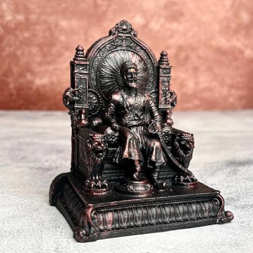 Image of The Advitya Resin Chhatrapati Shivaji Maharaj Statue The Legend of Maharashtra Idol for Gifting, Living Room, Home,Office Decor showpiece(Brown,300gm,4.5 in.)