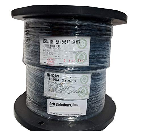 Belden 1505A RG59/20 SDI Coaxial Cable 500 Ft Black-by Belden