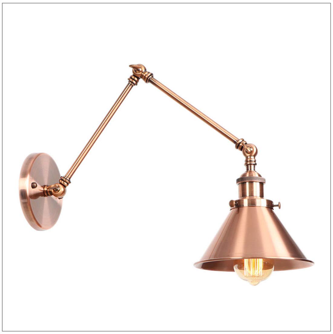 MESOVFCA Vintage Industrial Wall Sconce - Adjustable Metal Lamp Telescopic Shade for Home, Restaurant, and Club (Blue)(Black)
