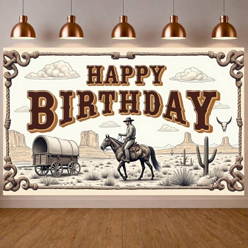 Fondo Decorativo Cumpleaños Cowboy 180x110 cm miniatura 1