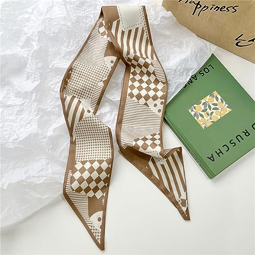 QTMY 4 Pack Purse Scarf for Bags Silk Head Scarf for Hair Handbag Women Scarfs Band Hair Neck Scarves Fashion Gifts,423