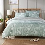 Olivia Rocco Easy Care Printed Duvet Cover Set 100% Polyester Breathable Stylish Comforter Reversible Quilted Bedding Bed Sets With Pillowcases MEADOW DUVET SET, SAGE GREEN SINGLE