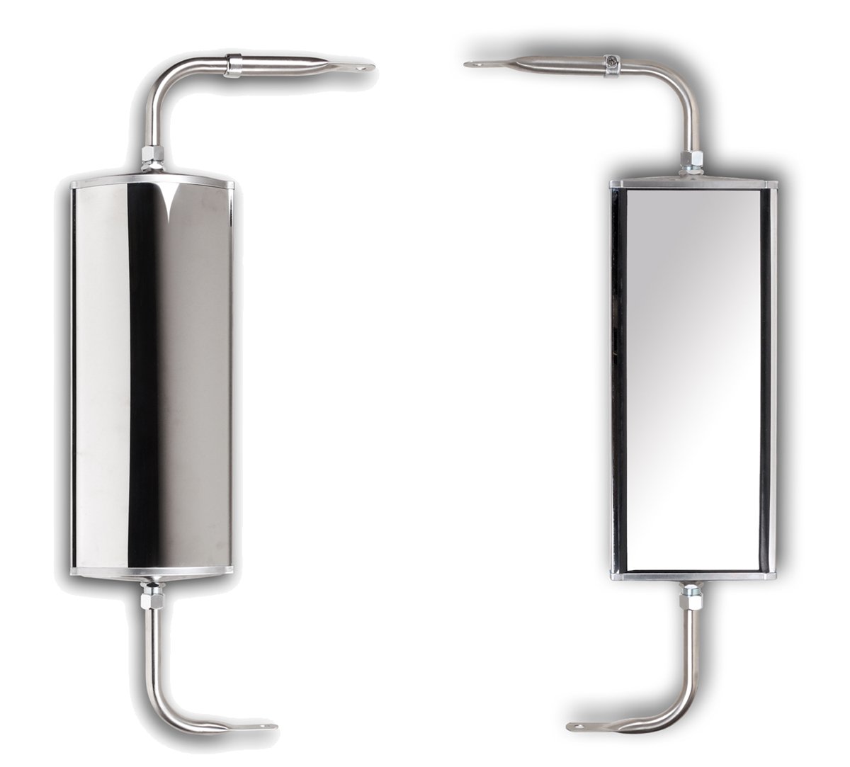 Rétroviseur extérieur universel Hansen Styling Parts pour camion, camping-car et fourgonnette - 1 pièce (acier inoxydable et verre) - Dimensions du miroir : 38 x 14 cm