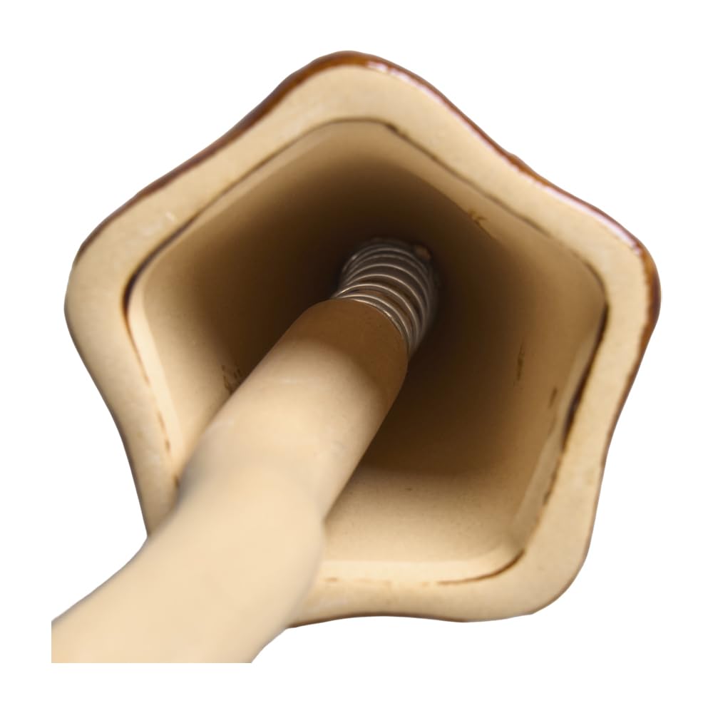 Klocke Premium Keramik Pilze zum Stecken – Wetterfeste Gartenstecker mit schwingendem Wackelkopf auf Feder – Dekopilze für Garten, Herbst & Floristik (Braun, 12 Stück - ⌀ 5,5 cm Höhe 23 cm)
