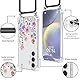 Ciciber Ttusy Handykette Hülle für Samsung Galaxy S25 mit Band, Durchsichtig Muster Blumen Case Weiches TPU Silikon Schutzhülle mit Kordel zum Umhängen Necklace HandyHülle für Samsung S25, 05